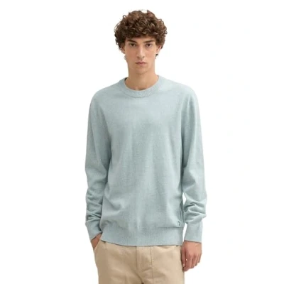 Abbildung von TOM TAILOR Denim Herren Strickpullover aus Baumwolle, 37082 Mint White Mouline, L