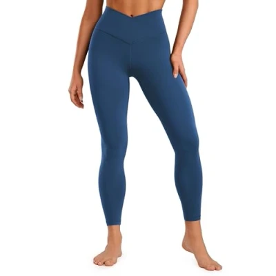 Abbildung von CRZ Yoga Damen Butterluxe Cross Waist Workout Leggings V High Waisted Bauchkontrolle Gym 64cm FRANZÖSISCHE Marine 40