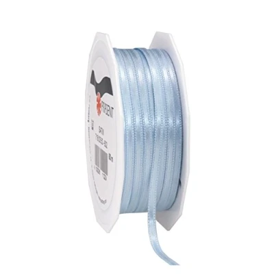 Abbildung von PRÄSENT C.E. Pattberg Satin hellblau, 50 m Satinband zum Einpacken von Geschenken, 3 mm Breite, Geschenkband Dekorieren &amp; Basteln, Dekoband, Anlass