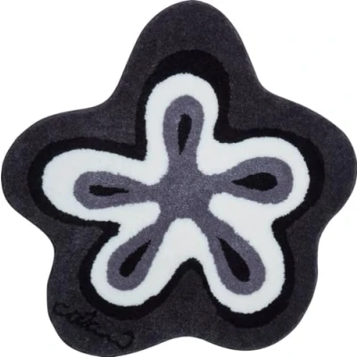 Abbildung von Grund Colani Exklusiver Designer Badteppich 100% Polyacryl, ultra soft, rutschfest, ÖKO TEX zertifiziert, 5 Jahre Garantie, 1, Badematte 80 cm rund, anthrazit