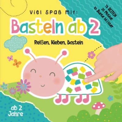 Abbildung von Basteln ab 2 Jahre: Das XXL kunterbuntes Frühling Bastelbuch Jahre für kinder mit Bastelvorlage und farbigen Seiten zum Schnipsel ausreißen aufkleben.Lernen tollen Frühlingsmotiven.