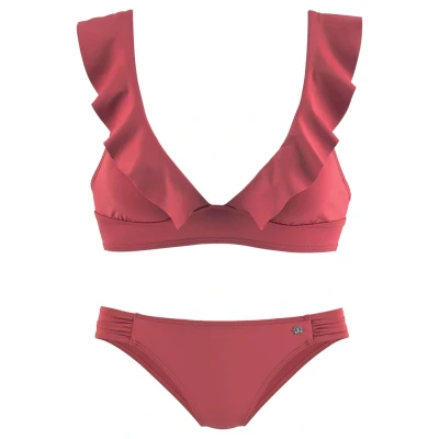 Abbildung von Lascana Jette Triangel Volant SET Bikini, Damen, Größe: 32xA/B, Rust red