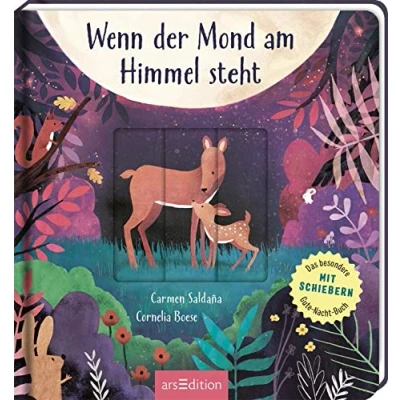 Abbildung von Wenn der Mond am Himmel steht: Das besondere Gutenachtbuch mit Schiebern Wunderschöne Illustrationen gereimten Gute Nacht Versen für Kinder ab 24 Monaten