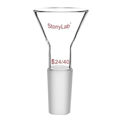 Abbildung von stonylab Glas Pulvertrichter mit Kurzem Stiel und 50mm Oberseite O.D. 24/40 Innenfuge, Filtertrichter Glastrichter Filter Funnel Glass