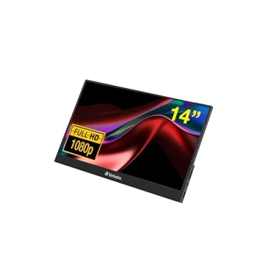 Abbildung von Verbatim PM 14, Portable Monitor, mobiler 14&quot; Full HD Bildschirm für Laptop, Tablet, Smartphone, PS5 oder Nintendo Switch mit USB A , C sowie HDMI Anschluss, schwarz