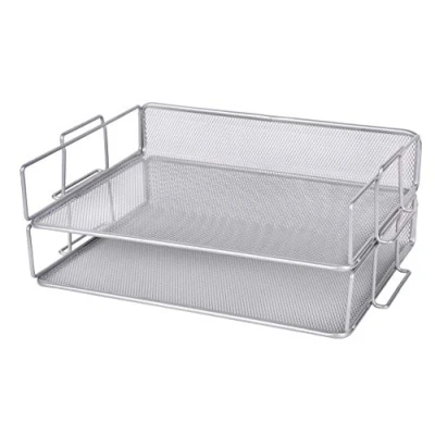Abbildung von Exerz Briefablagen 2tlg/ Papiersortierer/Schreibtisch multifunktionaler Organiser/Dateihalter für Büro, Schule, Studie, 2 In 1 Schublade, Raumwunder (Silber)