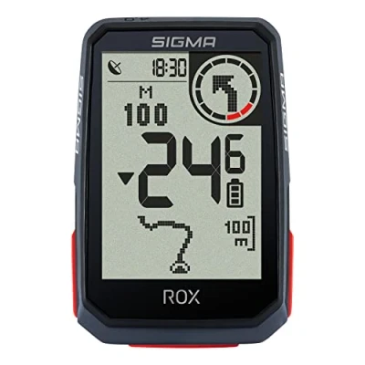 Abbildung von SIGMA SPORT ROX 4.0 Black Fahrradcomputer kabellos GPS &amp; Navigation inkl. Halterung Outdoor mit Höhenmessung