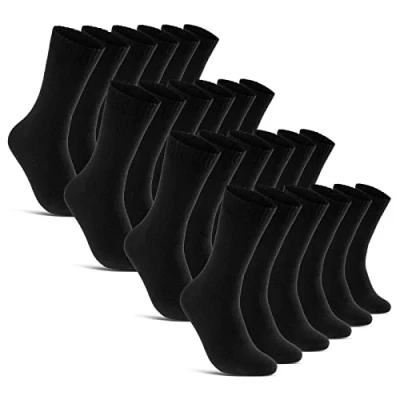 Abbildung von 6 12 24 Paar THERMO Socken Herren Damen Wintersocken Baumwolle Vollfrottee Schwarz 10900 (24 39 42)