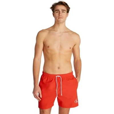 Abbildung von Calvin Klein Swimwear Badeshorts, Herren, Größe: 6XL, Flaming chili