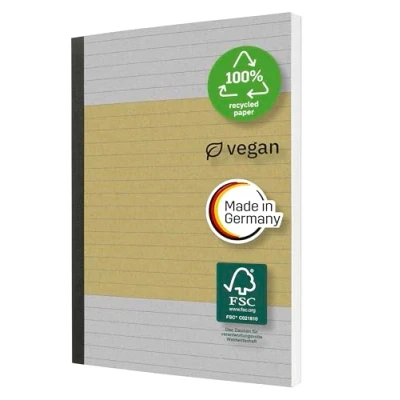 Abbildung von SIGEL SN100 Notizbuch liniert aus Recyclingpapier, ca. A5, hoher Weißegrad, 200 Seiten, nachhaltig: vegan, FSC zertifiziert, Cover Karton
