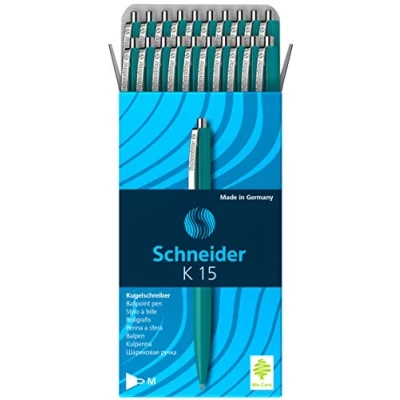 Abbildung von Schneider K 15 Druckkugelschreiber (dokumentenecht, Strichstärke: M, Schreibfarbe: grün) 20 Stück, grün