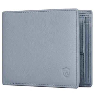 Abbildung von VON HEESEN Leder Geldbörse RFID Schutz I Echtleder Geldbeutel für Damen &amp; Herren Portemonnaie Brieftasche Wallet Portmonee (Hellblau)