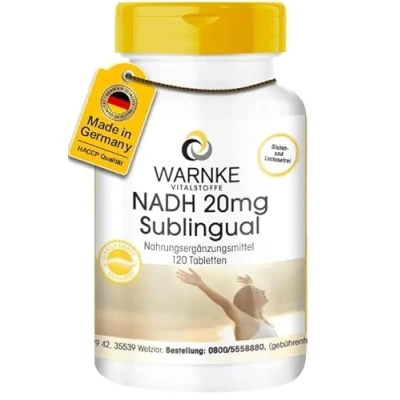 Abbildung von NADH Sublingual 20mg 120 Tabletten hochdosiert &amp; vegan Warnke Vitalstoffe Deutsche Apothekenqualität