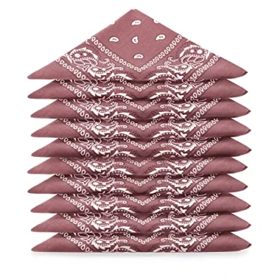 Abbildung von Karl Loven Bandanas 5er Pack 100% Baumwolle Paisley Halstuch Kopf Hals Schal (5er Pack, Braun)