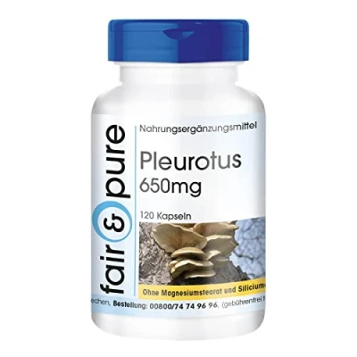 Abbildung von Fair &amp; Pure® Pleurotus 650mg 120 Kapseln ostreatus vegan ohne Magnesiumstearat