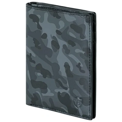 Abbildung von VON HEESEN® Leder Geldbörse Herren &amp; RFID Schutz I Echtleder Geldbeutel für Männer Damen Portemonnaie Brieftasche Wallet Portmonee (Camouflage Grau)