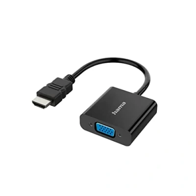 Abbildung von Hama HDMI auf VGA Adapter Full HD 1080p (HDMI Stecker, Buchse und Klinken Buchse, zum Anschluss von PC, Laptop, Computer mit an Monitor, TV oder Beamer Anschluss, Konverter)