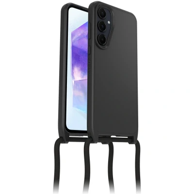 Abbildung von Samsung Galaxy A55 Hülle Kunststoff OtterBox React Necklace/Hard Case Handyhülle Schwarz Shockproof/Stoßfest