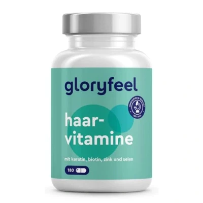 Abbildung von Haar Vitamine 180 Kapseln Haut Haare Nägel Kur* mit 24 Vitalstoffen Hochdosiert Biotin, Selen, Zink Bio Aktiv: Alle 8 B Laborgeprüft ohne Zusätze in Deutschland hergestellt