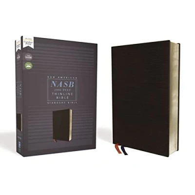 Abbildung von NASB, Thinline Bible, Bonded Leather, Black, Red Letter, 1995 Text, Comfort Print