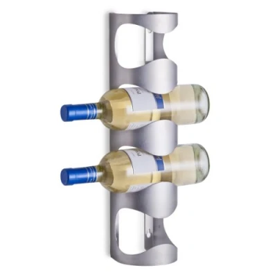 Abbildung von Zeller 27365 Wand Flaschenhalter, Edelstahl, 11,5x9,8x45 cm