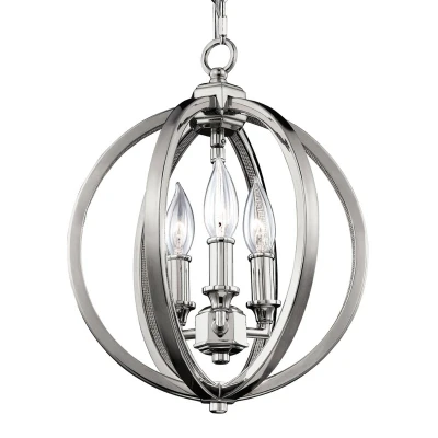 Abbildung von Feiss FE Corinne 3P S Hängeleuchte 3xE14 Nickel poliert H:35,6cm Ø:28,6cm dimmbar höhenverstellbar
