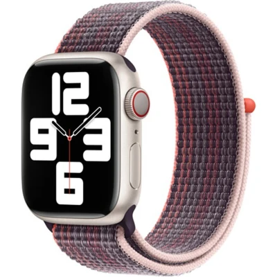 Abbildung von Apple Watch Armband Original Stoff Lila Geeignet für Series 1 9 / SE Ultra (2)