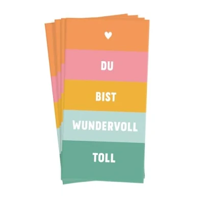 Abbildung von Grafik Werkstatt Taschentücher mit Spruch Geschenkidee 10 Stück du bist wundervoll toll