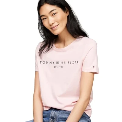 Abbildung von Tommy Hilfiger LOGO Tshirt print, Damen, Größe: XXS, Delicate pink