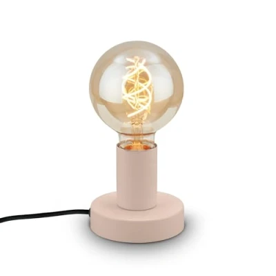 Abbildung von BRILONER Tischlampe mit Kabelschalter, Retrooptik, E27 Fassung, vintage, Lampe, Schreibtischlampe, Tischleuchte, Bürolampe, Leselampe Bett, Leselicht, 10 x 9 cm, Beige