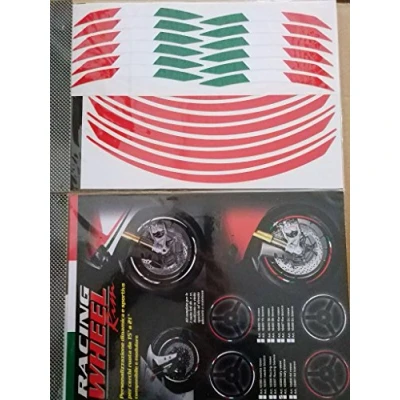 Abbildung von 4R Quattroerre.it 10398 Wheel Rim Stripes modulare Klebestreifen für Motorradfelgen, Italien Flagge Rot