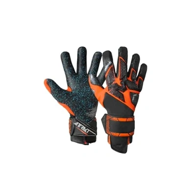 Abbildung von Reusch Attrakt Fusion Carbon 3D griffige Torwarthandschuhe Herren und Frauen FuÃŸballhandschuhe für Erwachsene geeignet alle Wetterbedingungen Spielfeldoberflächen, schwarz orange, 10
