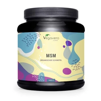 Abbildung von MSM Pulver 1000 g Vegavero® 99,9% rein Deutsche Produktion Methylsulfonylmethan Organischer Schwefel kristallines Laborgeprüft und Ohne Zusatzstoffe Vegan