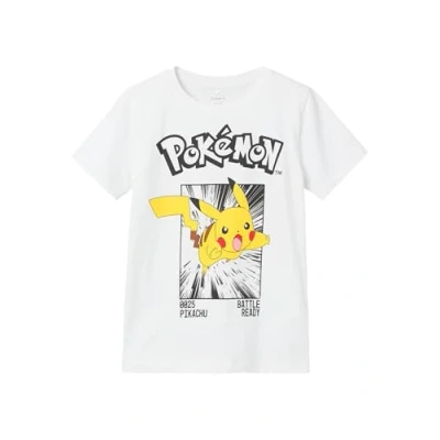 Abbildung von Name it Nkmnoisi Pokemon Unisex Tshirt print für Kinder, Größe: 146/152, Bright white