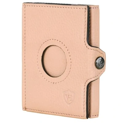 Abbildung von VON HEESEN Airtag Slim Wallet mit RFID Schutz Portmonee Herren klein aus echtem Leder Mini Geldbörse Kreditkartenetui Kartenetui Portemonnaie Geldbeutel (Rose)