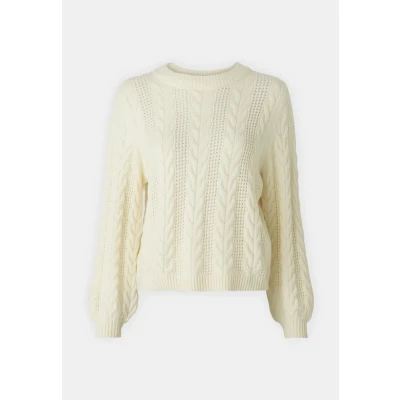 Abbildung von ONLY Onlrubina Cable Oneck Strickpullover, Damen, Größe: XS, Whitecap gray