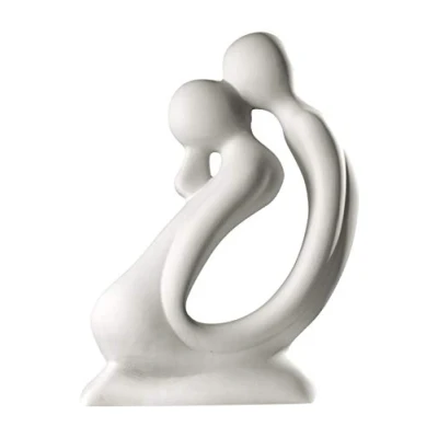 Abbildung von GILDE Sculpture Francis Paar Kuss kniende Figur in Creme weiß H 42 cm