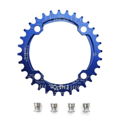 Abbildung von UPANBIKE Bike Schmal Breit Kettenblatt 104 BCD Runde Form Single Kettenblätter 34T(Blau)
