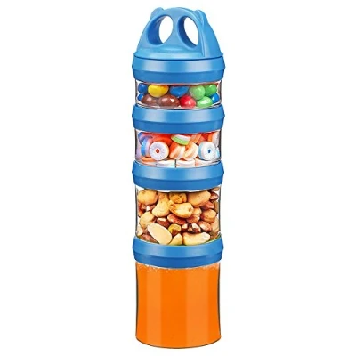 Abbildung von BeneLabel Vorratsdosen Set Vorratsbehälter Lebensmittel Lagerung Stapelbar 31oz Twist Lock Stapeln Nüsse Aufbewahrung &amp; Organisation Süßigkeiten Formel Reise Artikel Spender, BPA Frei, Blau