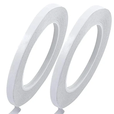 Abbildung von YISUMEI Selbstklebeband mit 2 Rollen von Doppelseitigem Klebeband zum Nähen, Basteln, Handarbeit, Jede Rolle für 9 mm x 25 Meter Weiß