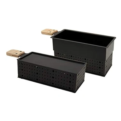 Abbildung von COOKUT Lumi Geschenkset Raclette und Käsefondue mit Kerze in 3 Minuten bereiten Sie ein Fondue 5 zu Abend, Käsefondue, Picknick Holzspatel Schwarz