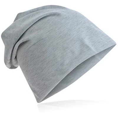 Abbildung von Jersey Slouch Beanie Long Mütze Unisex Unifarbe Herren Damen Trend Hellgrau