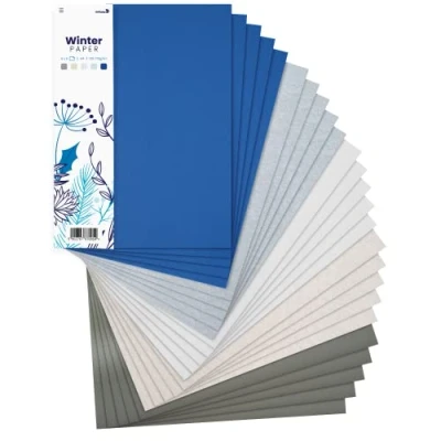 Abbildung von Netuno 25x Kreativ Papier Winter DIN A4 210 x 297 mm 5 farbig sortiert Bastel DIY Kartenset zum Basteln Dekorieren Tonzeichenpapier Mix hochwertig Farben Deko Bastelset