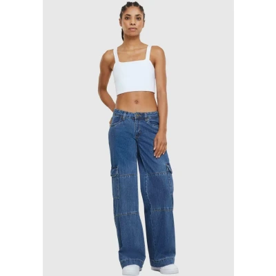 Abbildung von Urban Classics Jeans Relaxed Fit, Damen, Größe: XL, Mid indigo washed