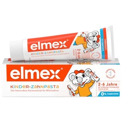 Abbildung von elmex Kinderzahnpasta 2 6 Jahre 50 ml kindgerechte Zahnreinigung für hochwirksamen Kariesschutz mit Aminfluorid einen Dreifach Schutzmechanismus