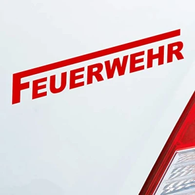Abbildung von Hellweg Druckerei Feuerwehr langes F Leben Retten Löschen Bergen Auto Aufkleber Sticker Heckscheibenaufkleber