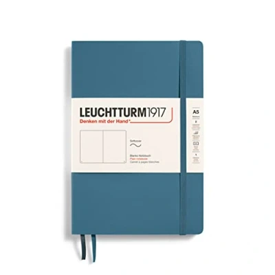 Abbildung von LEUCHTTURM1917 363398 Notizbuch Medium (A5), Softcover, 123 nummerierte Seiten, Stone Blue, blanko