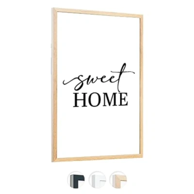 Abbildung von edihome, Bilderrahmen a3, (1 Stück), 29,7 x 42, Holz, Photo Frame, Rahmen din für Diplome, bruchsicheres Acrylglas, Poster und Bilder, Hoch Querformat (Braun, 1 Stück)