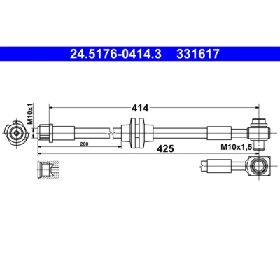 Abbildung von ATE 24.5176 0414.3 Bremsschläuche 415 M10x1 OPEL: Zafira C Tourer
