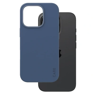 Abbildung von Apple iPhone 16 Pro Hülle MagSafe Silikon PanzerGlass Hard Case/Backcover Handyhülle Blau Shockproof/Stoßfest
